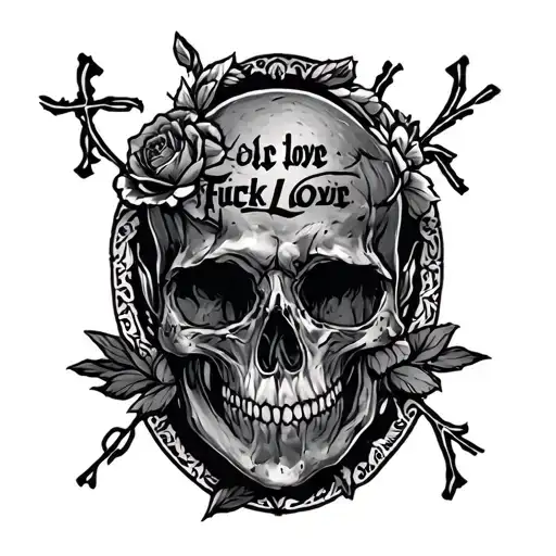 Fuck Love tattoo design idea