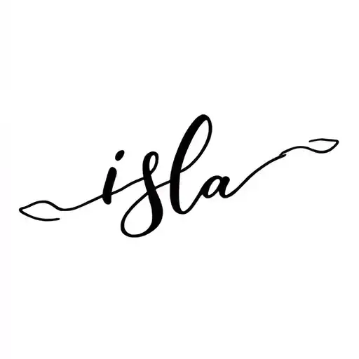 simple cursive Isla tattoo design idea