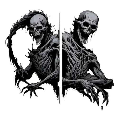 dark entities plotting their next evil tattoo design idea