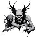 dark entities plotting their next evil tattoo design idea