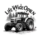 represent farming with a tractor, and have fishing, snowmobiling and the quote life wide open tattoo design idea