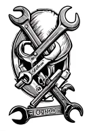 western tooling and wrenches incorporated tattoo design idea