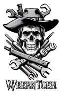 western tooling and wrenches incorporated tattoo design idea