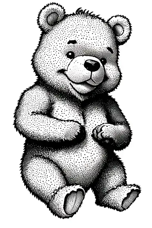 mean pooh bear with honey tattoo design idea