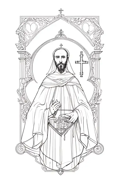 Sao Benedict Christian tattoo design idea