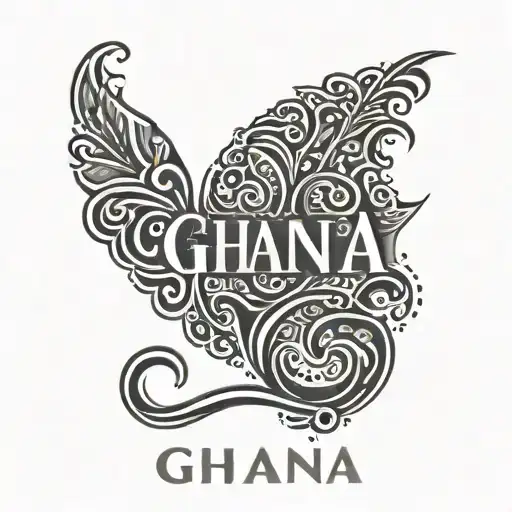 "Ghana" written vertically tattoo design idea