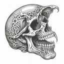 skull mouth open tattoo design idea
