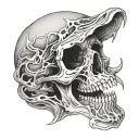 skull mouth open tattoo design idea