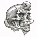 skull mouth open tattoo design idea
