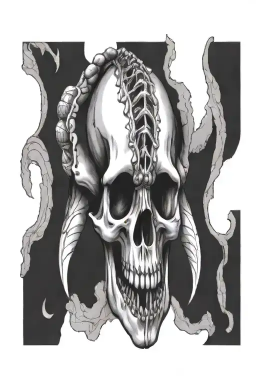 Dinosaur skull tattoo design idea