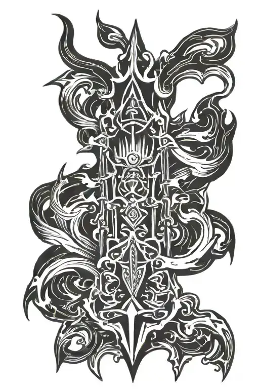 tryzub trident tattoo design idea