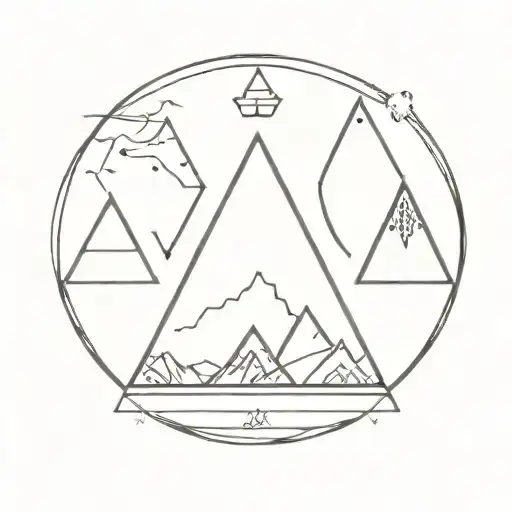 triangle family members tattoo design idea