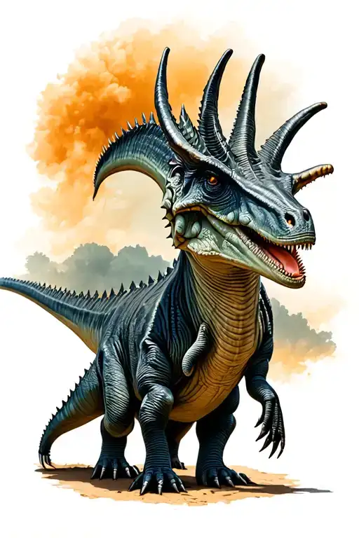 Parasaurolophus and Ankylosaur tattoo design idea