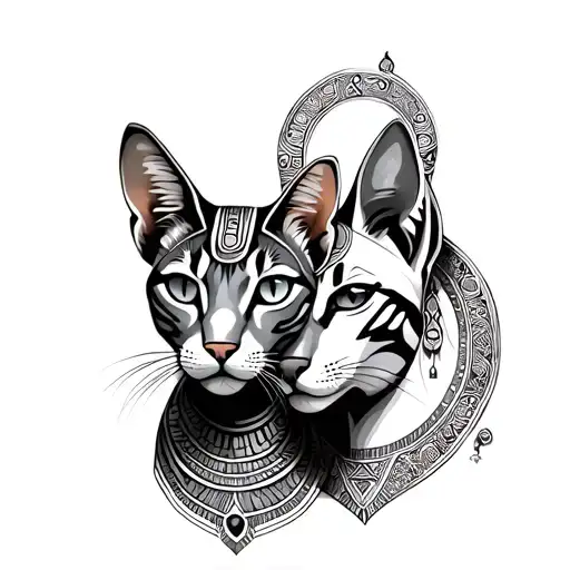Bastet and Sekhmet tattoo design idea