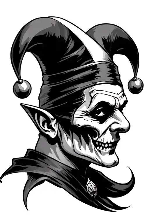 court jester tattoo design idea