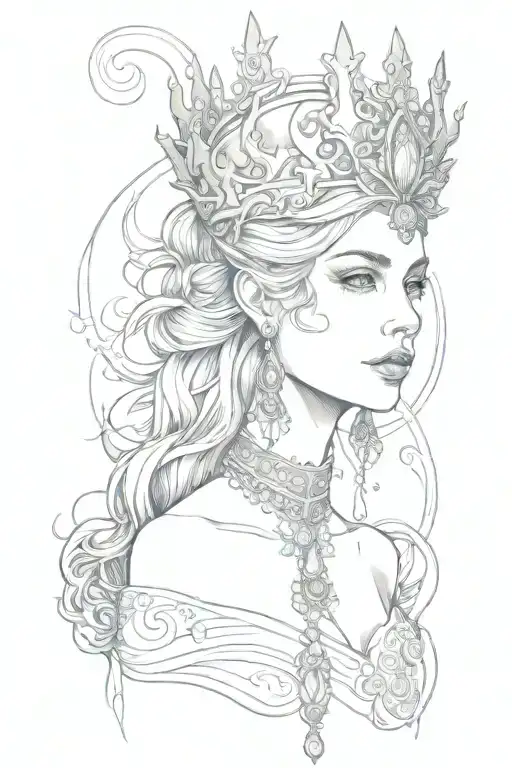 queen royalty tattoo design idea