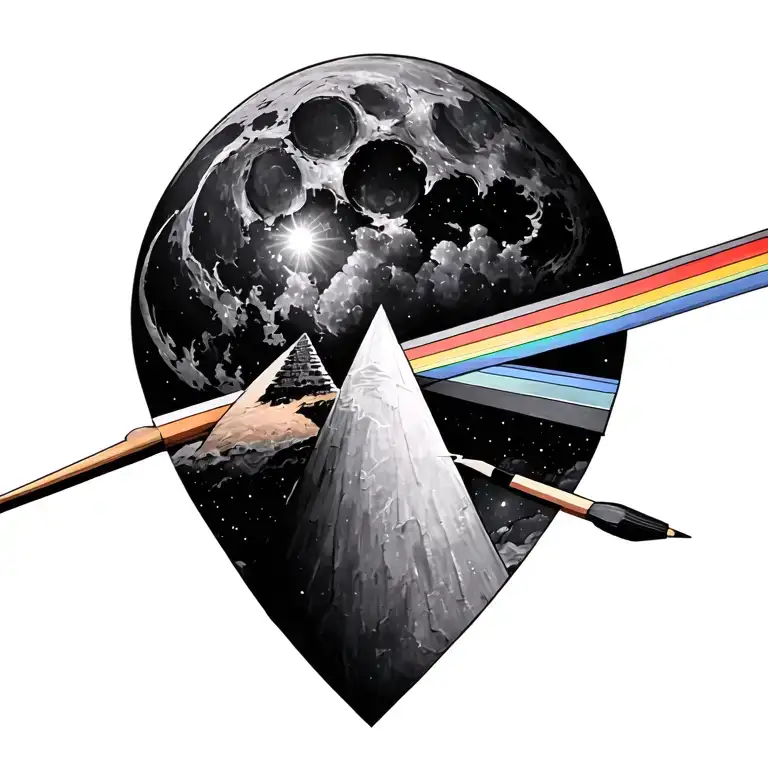dark side of the moon tattoo design idea