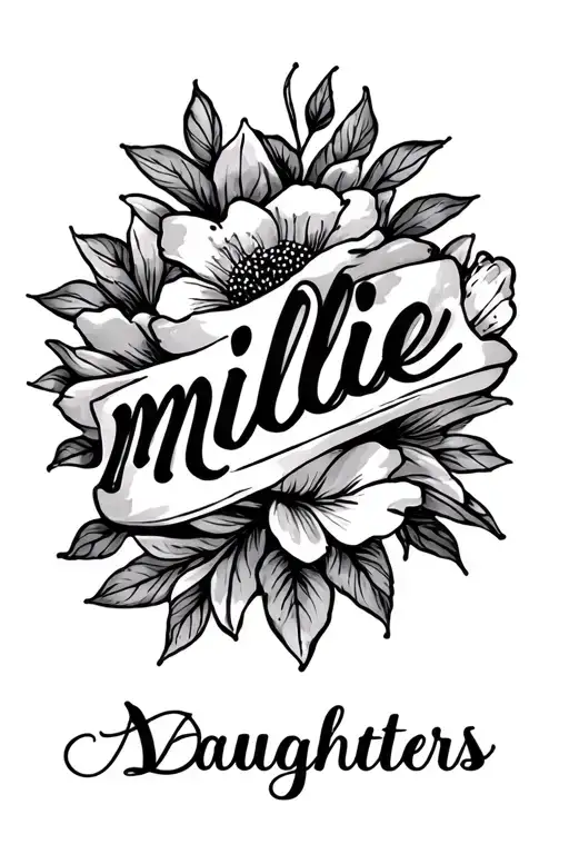 my daughters name millie in cursive tattoo tattoo design idea