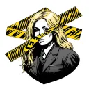  Forensic expert, blond, striped caution tape  tattoo design idea