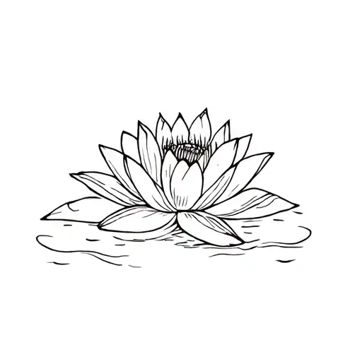 Pisces water lily tattoo design idea