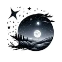 Starry Night Sky tattoo design idea