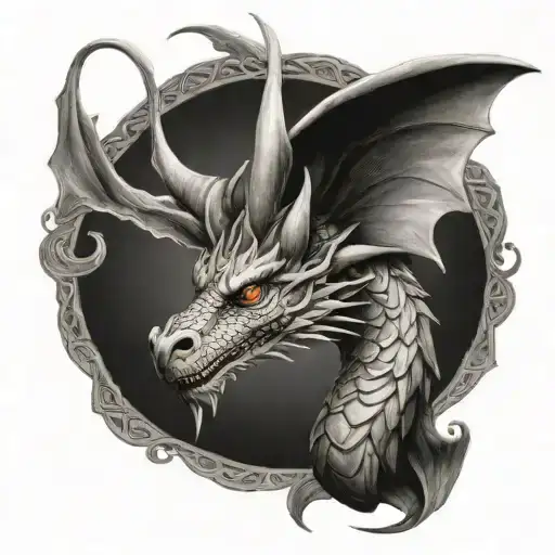 feminine dragon celtic tattoo design idea