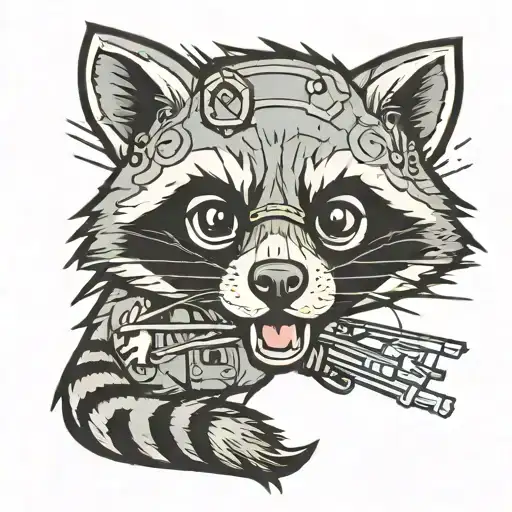 raccoon tattoo design idea