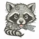 raccoon tattoo design idea