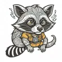 raccoon tattoo design idea