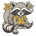 raccoon tattoo design idea