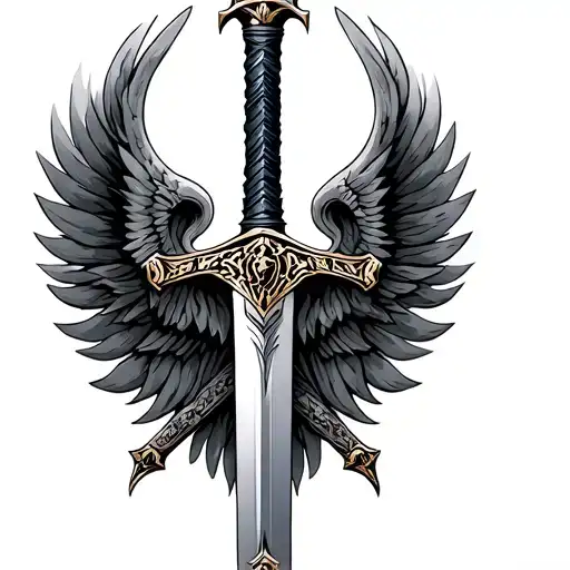 valkyrie sword tattoo design idea