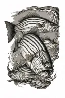Striped bass fish tattoo design idea