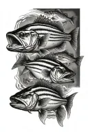Striped bass fish tattoo design idea