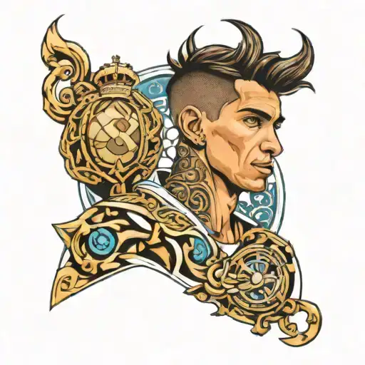FERNANDO with Real Madrid theme tattoo design idea