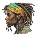 emo,depression,darkness,lonely,suicidal,sad,dark skinned male,dyed short dreads fully hiding face,teens,no tattoos,skinn tattoo design idea