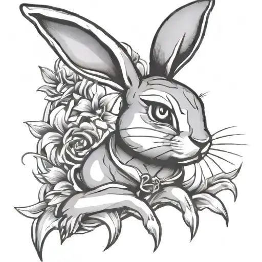 playboy bunny logo, "bite me", "lust for life" and some more sensual elements  tattoo design idea