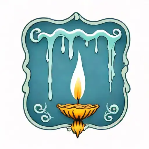 narrow melting candle wax dripping to the bottom part tattoo design idea