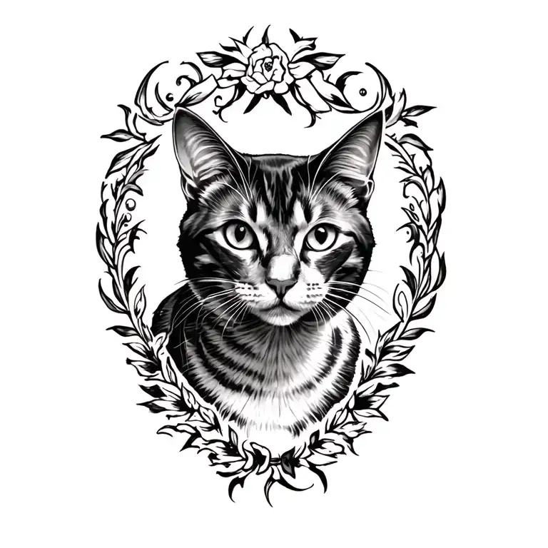 memorial piece featuring my cat Minouche tattoo design idea