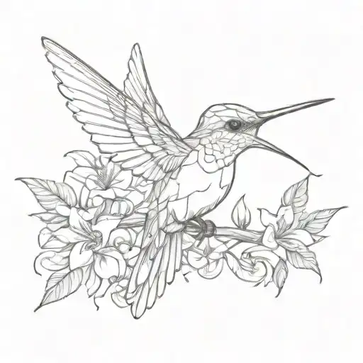 humming bird tattoo design idea