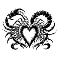 warrior heart and scorpion surrounded tattoo design idea