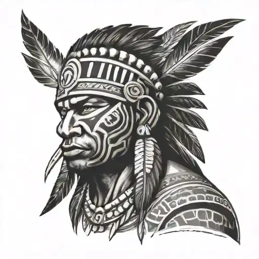 taino indian warrior tattoo design idea