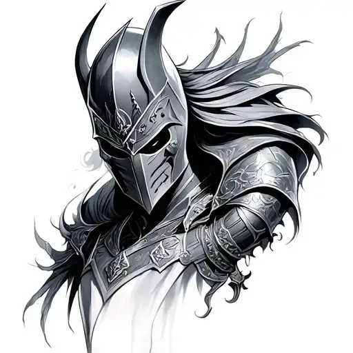 Dark Fantasy Knight tattoo design idea