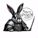 monty python rabbit black knight tattoo design idea