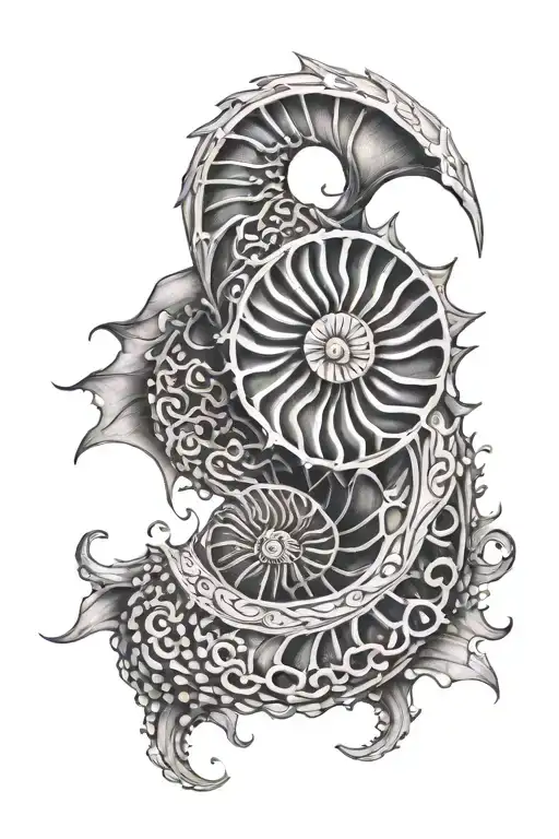 nautilus with tentacles tattoo design idea