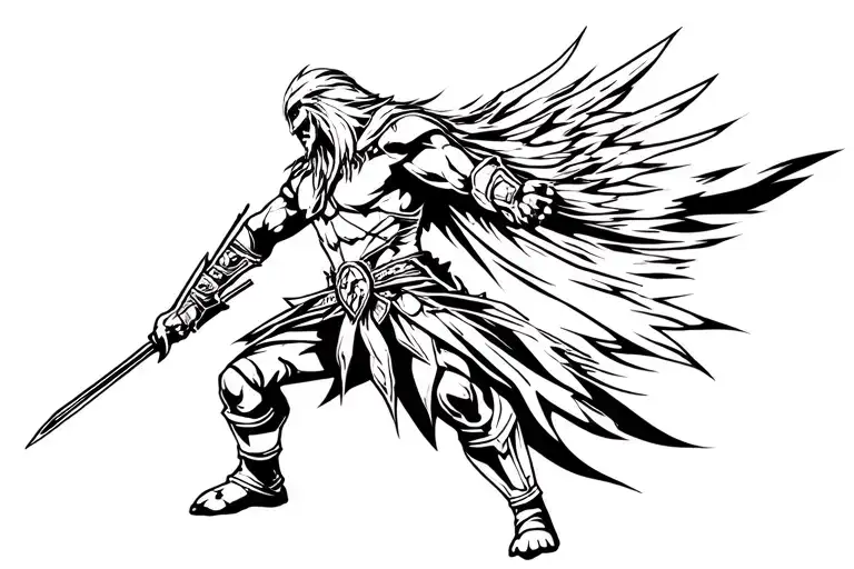 Warrior Protector tattoo design idea
