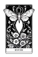 Sleep Token Euclid, the lovers tarot card, "we tangle endlessly like lovers entwined", moth, sleep token logo, florals tattoo design idea