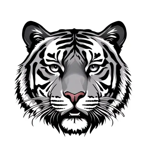 Tiger face tattoo design idea