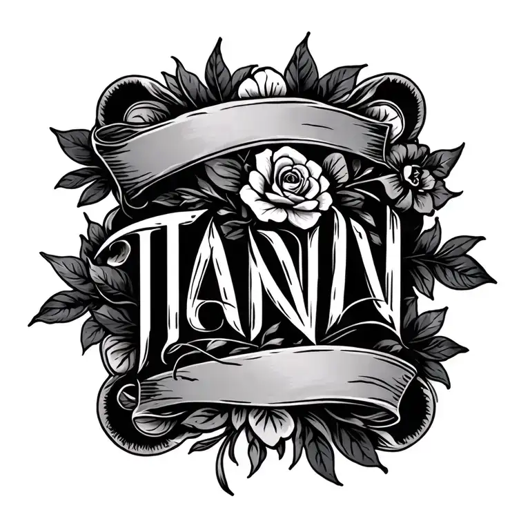 "TANVI" hidden within the design easy tattoo simple basic  tattoo design idea