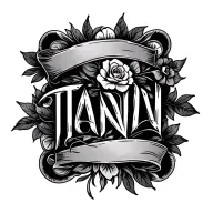 "TANVI" hidden within the design easy tattoo simple basic  tattoo design idea