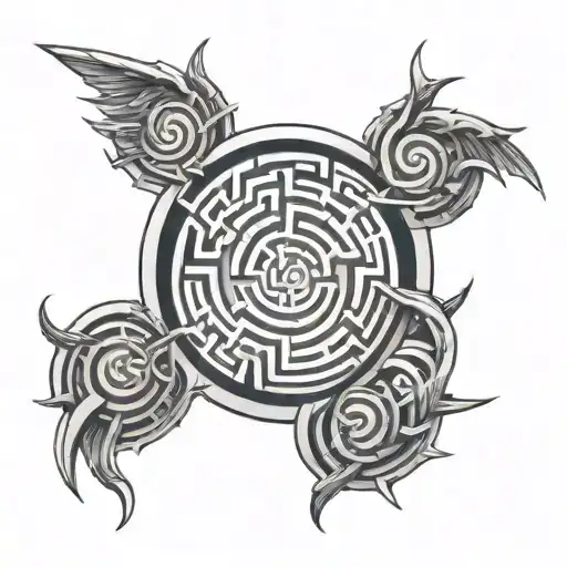 the labyrinth tattoo design idea